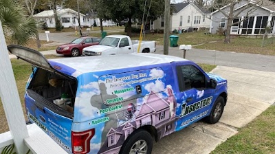 Did you know we use truck mounted sprayers when treating your home? Photo